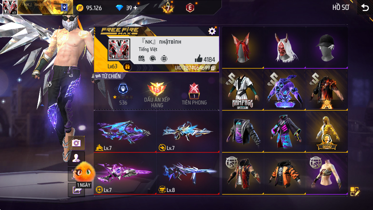 Bán acc Siêu Sale Acc Free Fire